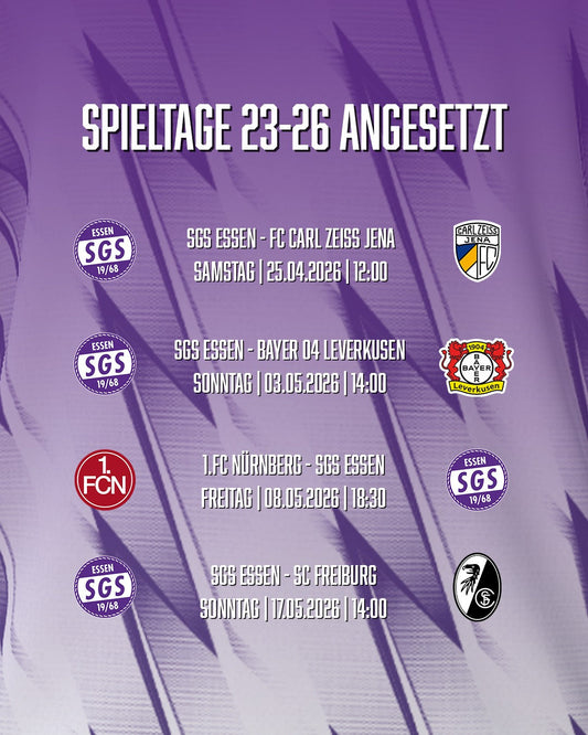 Spieltag 23 – 26 angesetzt