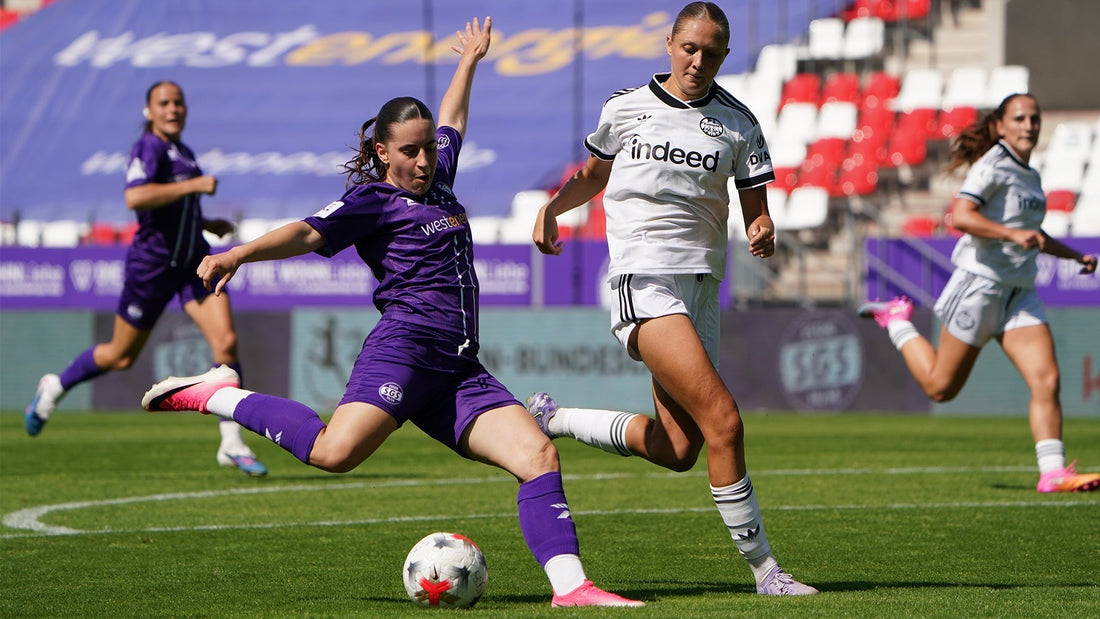 Leonie Köpp (SGS Essen), hier gegen Frankfurt II, erzielte gegen Hoffenheim II ihren ersten Saisontreffer in der 2. Frauen-Bundesliga.