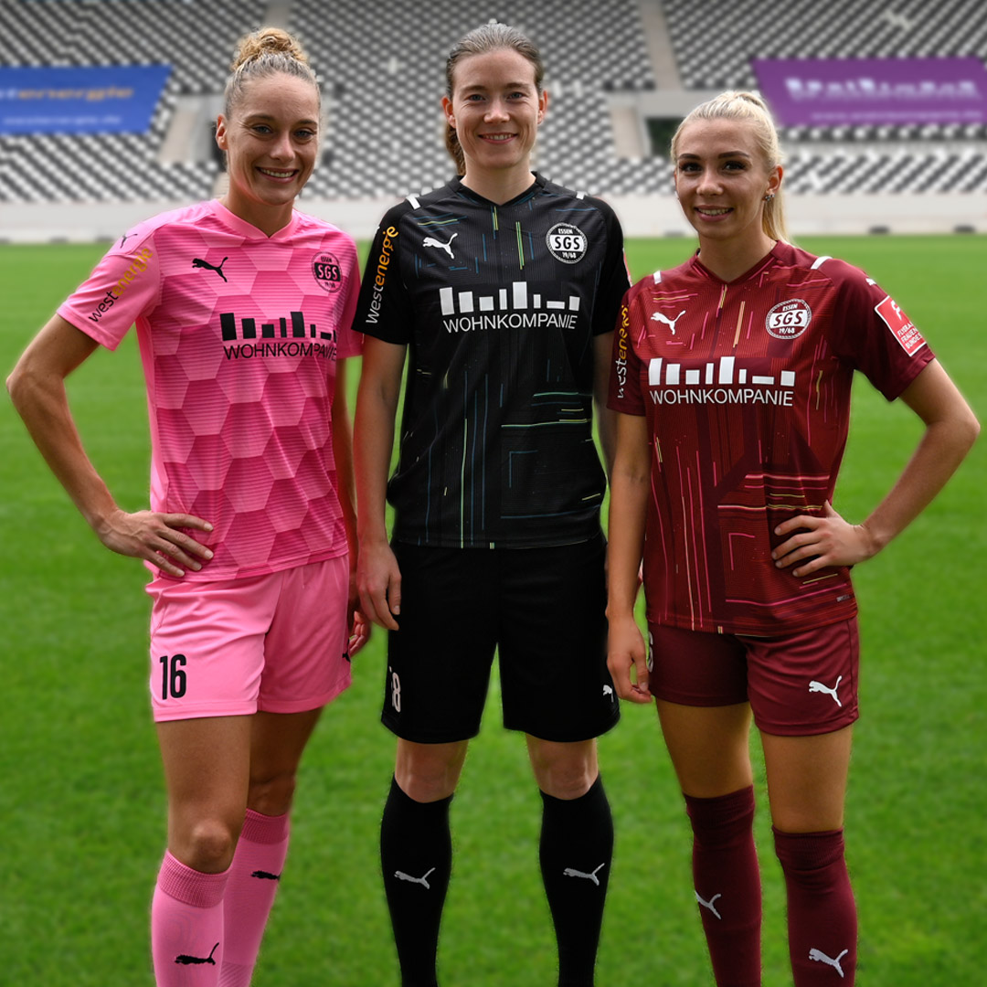 Die neuen Trikots der SGS sind da Der Frauenfussball Bundesligist aus Essen